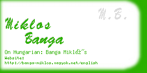 miklos banga business card